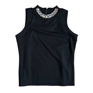 Worthington Crystal embellished Black tank with Zipper in back. Size XL